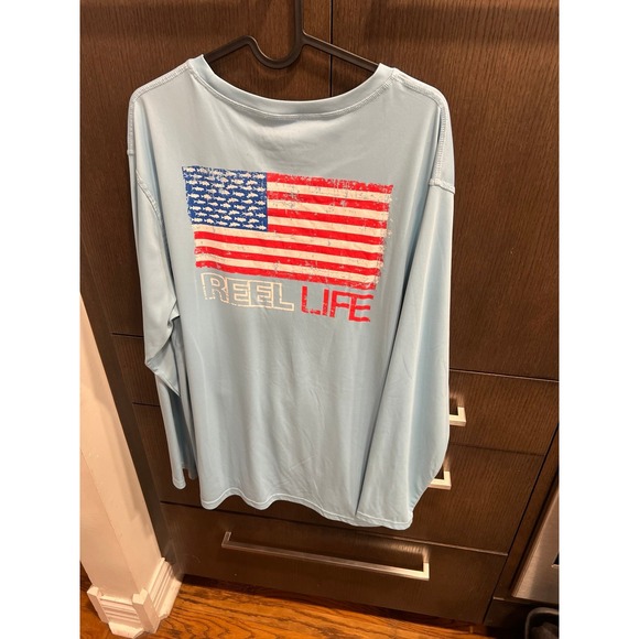 Other - Reel‎ Life American Water Flag Sun Defender Long Sleeve Fish Shirt men's XL